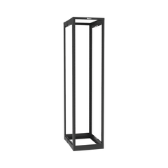 Rack de Cuatro Postes Estándar de 19", Rieles Roscados #12-24, Profundidad Ajustable de 23 a 42 in, 45 Unidades de Rack, Color Negro