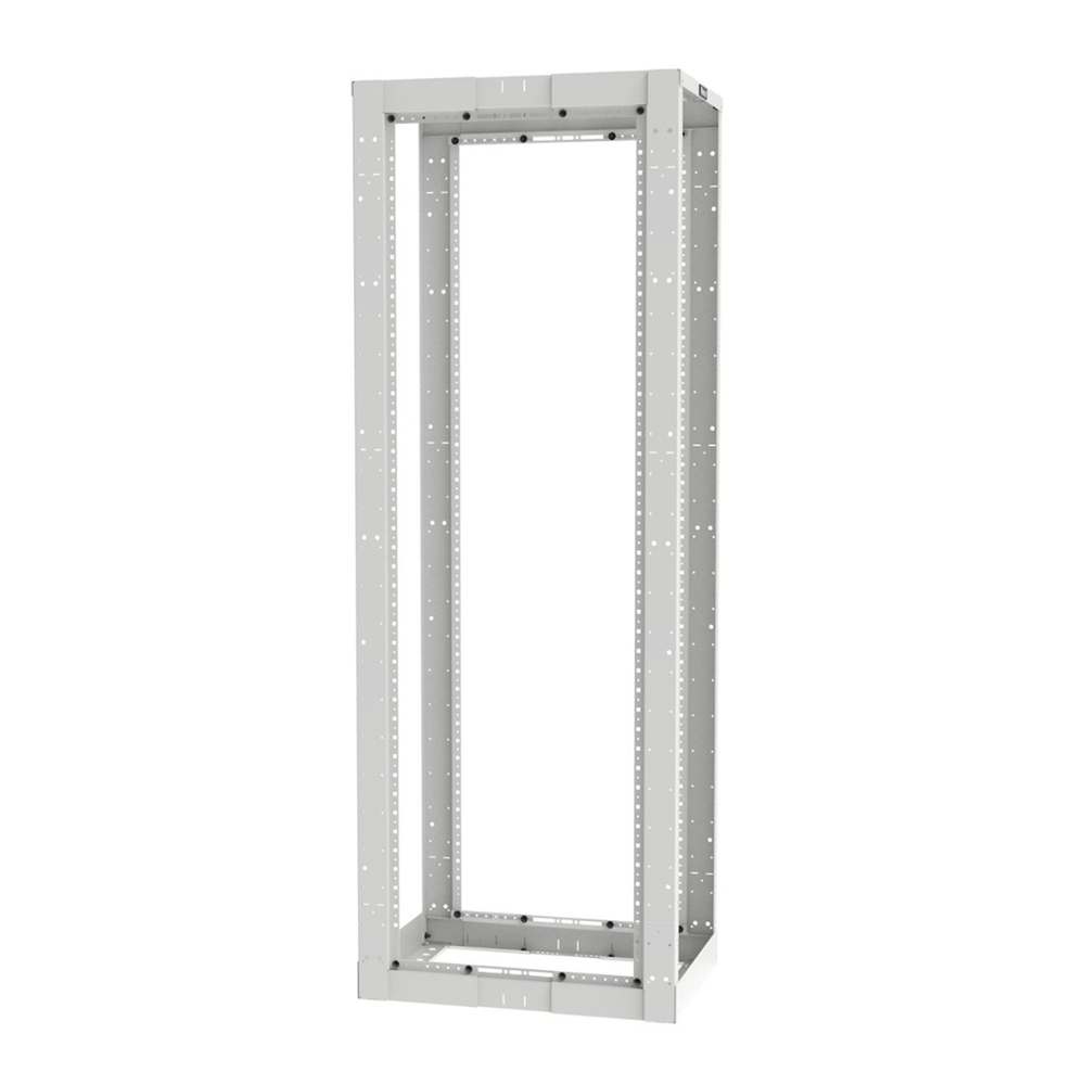 Rack de Cuatro Postes Estándar de 19", Rieles Roscados #12-24, Profundidad Ajustable de 23 a 42 in, 45 Unidades de Rack, Color Blanco