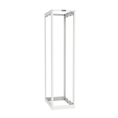 Rack de Cuatro Postes Estándar de 19", Rieles Roscados #12-24, Profundidad Ajustable de 23 a 42 in, 45 Unidades de Rack, Color Blanco
