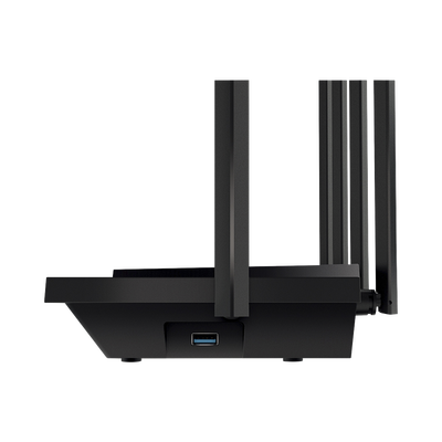 Router WiFi 6 Doble Banda / AX5400 MU-MIMO 4X4 y OFDMA / 1 puerto WAN 10/100/1000 Mbps / 4 puertos LAN 10/100/1000 Mbps / 1 puerto USB 3.0 /  6 potentes antenas / Administración App (Tether) o Página web / Protección HomeShield