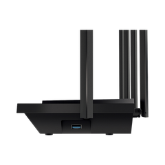 Router WiFi 6 Doble Banda / AX5400 MU-MIMO 4X4 y OFDMA / 1 puerto WAN 10/100/1000 Mbps / 4 puertos LAN 10/100/1000 Mbps / 1 puerto USB 3.0 /  6 potentes antenas / Administración App (Tether) o Página web / Protección HomeShield