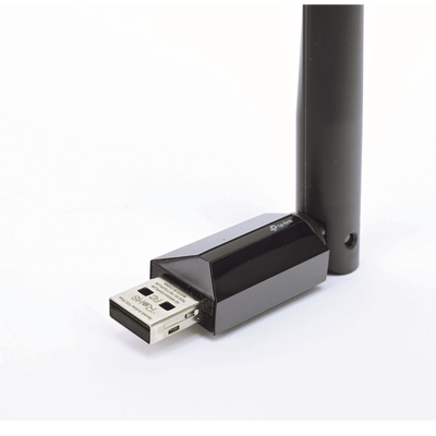 Adaptador  USB inalámbrico doble banda AC 600 Mbps, antena de alta ganancia.