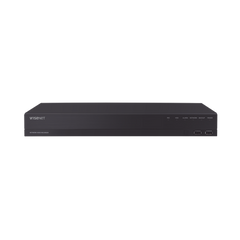 NVR 16 canales grabacion hasta 8MP / H.265 / P2P Wisenet / 16 puertos PoE Plug and Play / 80 Mbps para grabacion.