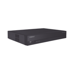 NVR 4 canales grabacion hasta 8MP / H.265, H.264 / P2P Wisenet / 4 puertos PoE Plug and play / soporta 1 disco duro (no incluido).