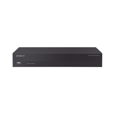 NVR 8 canales soporta hasta 8MP / H.265 / P2P Wisenet / 8 puertos PoE Plug and Play.