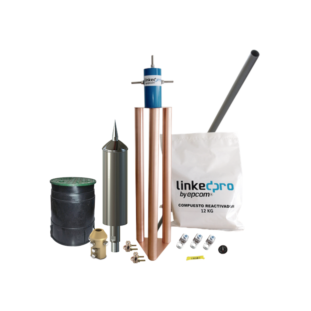 Kit Pararrayo PDC Flash Captor, Avance de Cebado:15 µs. Diámetro de Protección Máx: 70 m. Incluye Electrodo y Accesorios p/Torre.