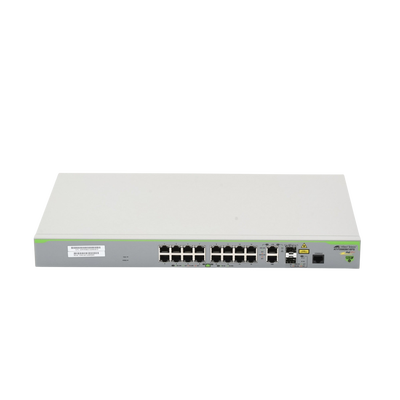 Switch PoE+ Administrable CentreCOM FS980M, Capa 3 de 16 Puertos 10/100 Mbps + 2 puertos RJ45 Gigabit/SFP Combo, 250W