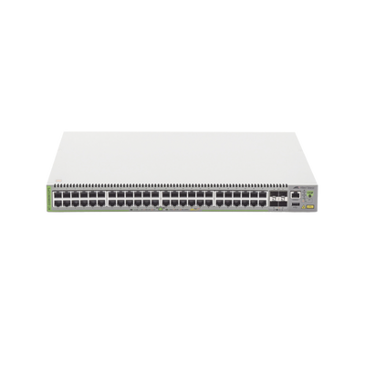 Switch PoE+ Administrable CentreCOM GS980M, Capa 3 de 48 puertos 10/100/1000Mbps + 4 SFP Gigabit, 740 W
