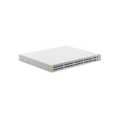 Switch PoE+ Administrable CentreCOM GS980M, Capa 3 de 48 puertos 10/100/1000Mbps + 4 SFP Gigabit, 740 W