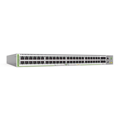 Switch PoE+ Administrable CentreCOM GS980M, Capa 3 de 48 puertos 10/100/1000Mbps + 4 SFP Gigabit, 740 W