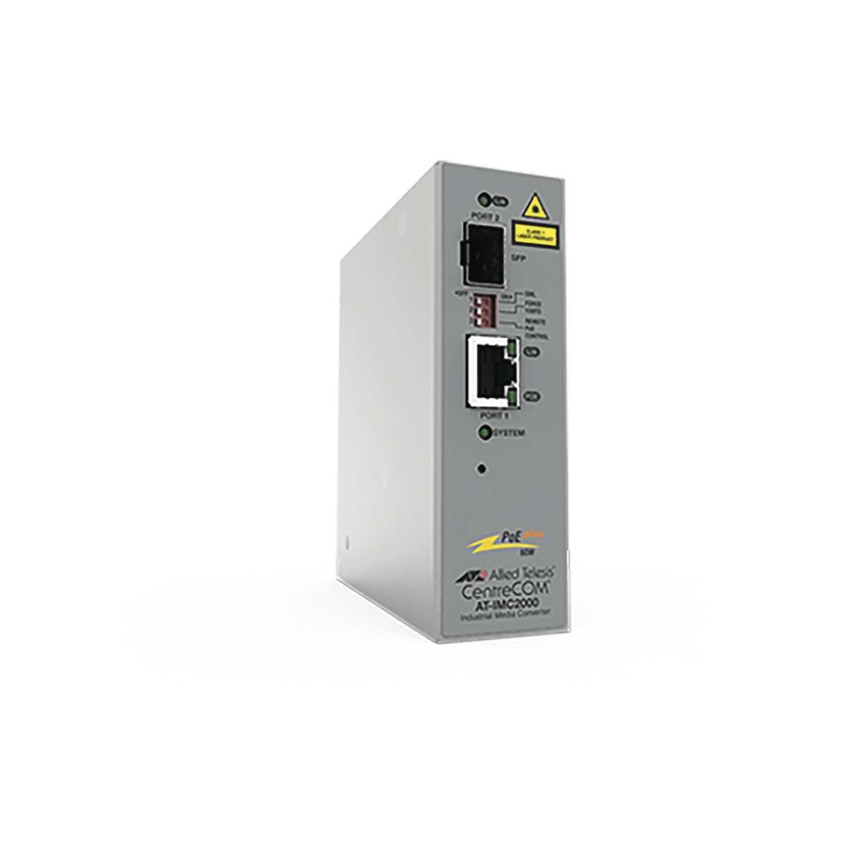 Convertidor de medios industrial PoE+ de 10/100/1000 RJ45 Gigabit - 100X/1000X SFP