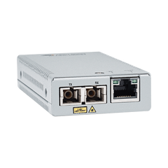 Convertidor de medios Gigabit Ethernet a fibra óptica, conector SC, multimodo (MMF), distancia de 220 hasta 500 m, con fuente de alimentación multi-región