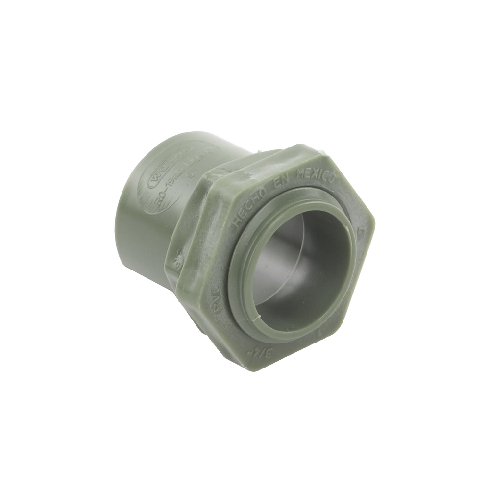 Conector para Tubería PVC Conduit Ligero de 3/4" (19 mm).