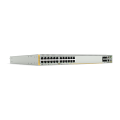 Switch PoE+ Stackeable Capa 3, 24 puertos 10/100/1000 Mbps + 4 puertos SFP+ 10 G y dos bahías hotswap PSU, Versión Federal