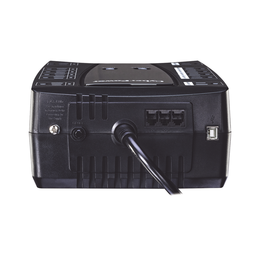 UPS de 750 VA/450 W, Topología Línea Interactiva, Entrada 120 Vca NEMA 5-15P, Tipo Gabinete Compacto, Con 12 Tomas NEMA 5-15R