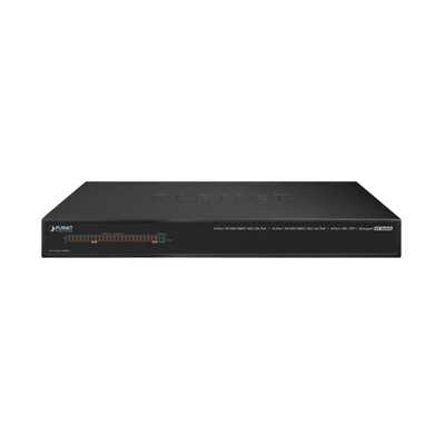 Switch AV Profesional para Integraciones Audiovisuales, , 8 Puertos PoE Gigabit 802.3bt, 16 Puertos PoE Gigabit 802.3at, 4 Puertos SFP 10 G, Hasta 450 W de Potencia