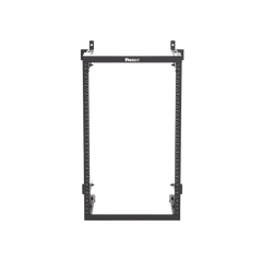 Rack PanZone® de Montaje en Pared, de 19in, Profundidad Ajustable, Rieles Numerados y Roscados #12-24, 18 UR, Color Negro