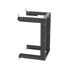 Rack PanZone® de Montaje en Pared, de 19in, Profundidad Ajustable, Rieles Numerados y Roscados #12-24, 18 UR, Color Negro