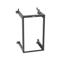 Rack PanZone® de Montaje en Pared, de 19in, Profundidad Ajustable, Rieles Numerados y Roscados #12-24, 18 UR, Color Negro