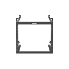 Rack PanZone® de Montaje en Pared, de 19in, Profundidad Ajustable, Rieles Numerados y Roscados #12-24, 9 UR, Color Negro
