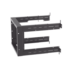 Rack PanZone® de Montaje en Pared, de 19in, Profundidad Ajustable, Rieles Numerados y Roscados #12-24, 9 UR, Color Negro