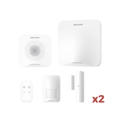 (AX HOME) KIT de Alarma AX HOME / Incluye: 1 Hub con batería de respaldo / 1 Llavero / 1 PIR / 2 Contactos Magnéticos / 1 Sirena / Wi-Fi / 3G/4G / Compatible con Hik-Connect P2P y Hik-Partner PRO