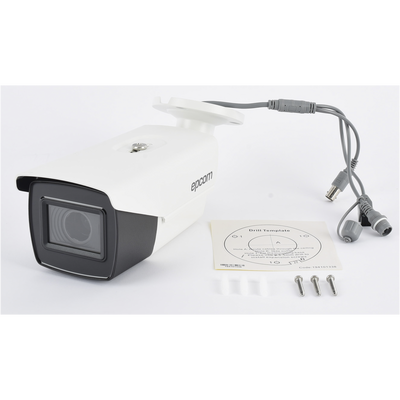 Bullet TURBOHD 4K (8Megapixeles) / Lente Mot. 2.7 a 13.5 mm / Potente IR EXIR de 80 mts / Exterior IP67 / 12 Vcc - 24 VCA / dWDR