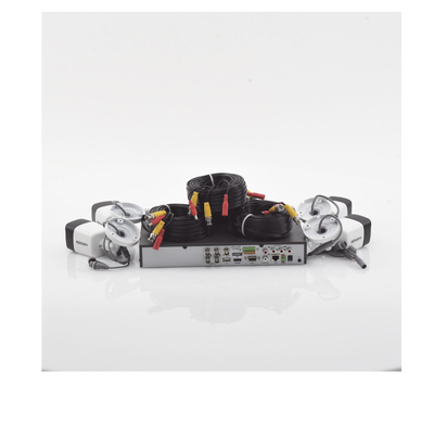 Kit TURBOHD 5 Megapixel / DVR 4 Canales / 4 Cámaras de 5 Megapixel con Micrófono Integrado / 4 Cables 18 Metros / Fuente de Poder Profesional