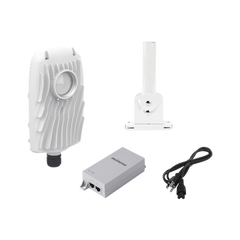 Kit de radios B5X, rango de frecuencia extendida (4.9 a 6.4 GHz),  incluye inyector POE50V, cable de alimentación y montaje universal para tubo o poste o mástil