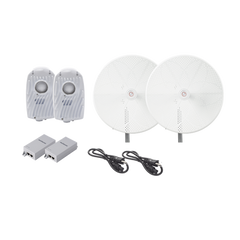 Kit de 2 radios B5X con antenasTXPD34B5X de (34 dBi), rango de frecuencia extendida (4.9 a 6.4 GHz),  incluye inyector POE, cable de alimentación y  para alineación, distancia de hasta 40 km