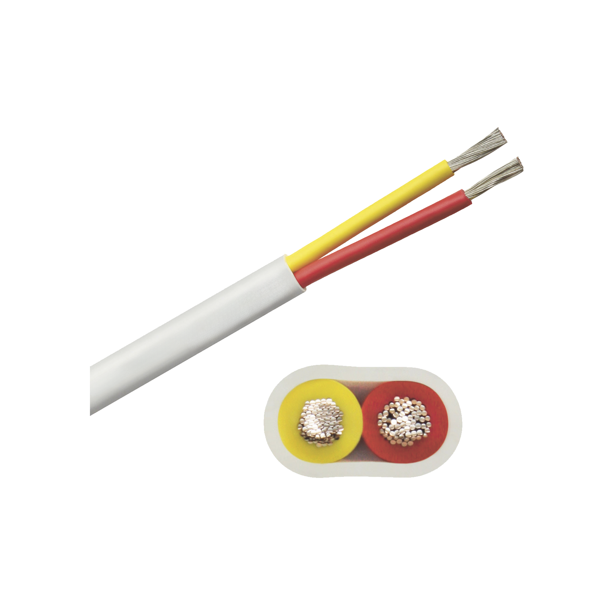 Rollo de cable plano grado marino calibre 12, de 2 conductores (rojo y amarillo) de 100 pies (30.48 m).