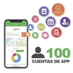 Licencia para realizar checadas de asistencia desde Smartphone (APP) con envío de fotografía y ubicación por GPS / Compatible con BIOTIMEPRO / Licencia para 100 usuario