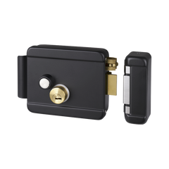 Cerradura Eléctrica con Botón de Salida / Incluye Llave  / Exterior / Derecha / Color Negro