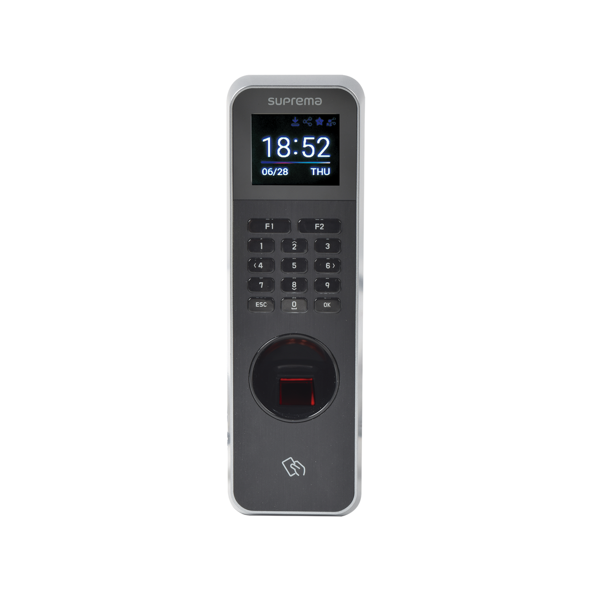 Lector de Huella IP67 Con Teclado y Lector de Tarjetas RFIDNFC y  (125kHz EM, HID Prox &13.56Mhz MIFARE, MIFARE Plus, DESFire/EV1, FeliCa, iCLASS SE/SR),NFC y BLUETOOTH, Certificado FBI PIV