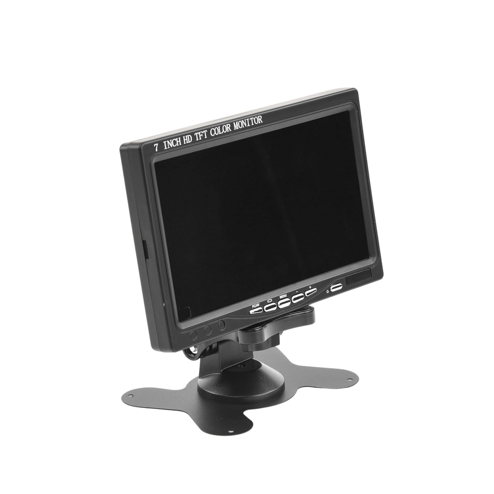 Monitor 7" TFT-LCD ideal para colocar en vehículos o DVR/NVR.  Entradas de video HDMI, VGA y RCA (CVBS)