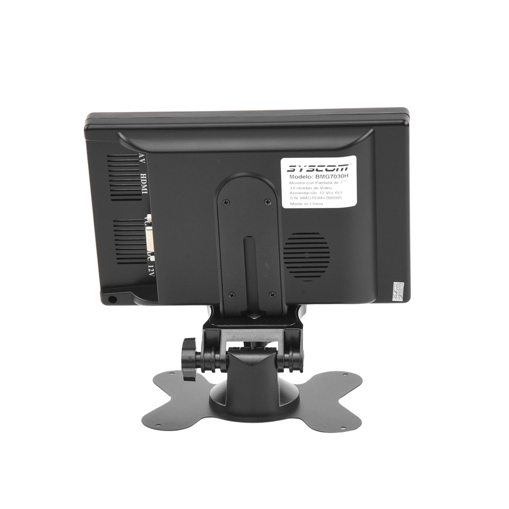 Monitor 7" TFT-LCD ideal para colocar en vehículos o DVR/NVR.  Entradas de video HDMI, VGA y RCA (CVBS)