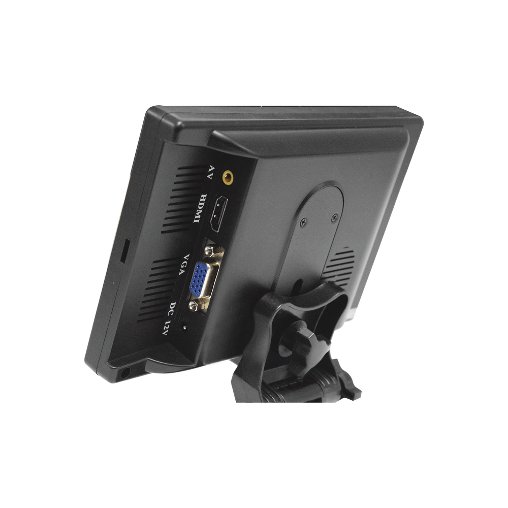 Monitor 7" TFT-LCD ideal para colocar en vehículos o DVR/NVR.  Entradas de video HDMI, VGA y RCA (CVBS)