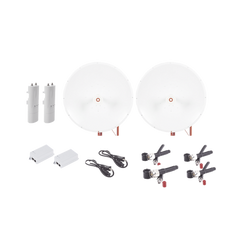 Kit completo de radio C5C con Antena TXP4865D34DP de 34 dBi, Frecuencia (4.9-6.5 GHz), para hasta 65 km, PoE, cable de alimentación y Jumpers Incluidos