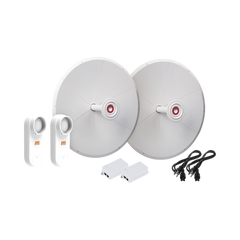 Kit de 2 radios C5X con antenas TXPD30C5X (30 dBi), rango de frecuencia extendida (4.9 a 6.4 GHz), incluye inyector POE y cable de alimentación