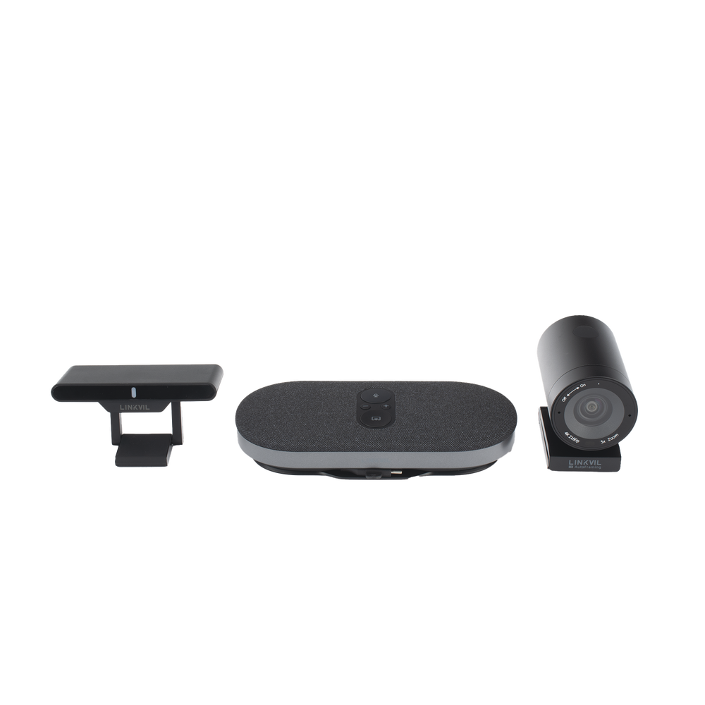 Sistema Videoconferencia 4K Todo en Uno / Cámara 8MP + Altavoz 3W / Micrófono 8 Filas / USB Type-C BYOD / Transmisión Inalámbrica 4K / Salas hasta 32 m² (344 ft²)