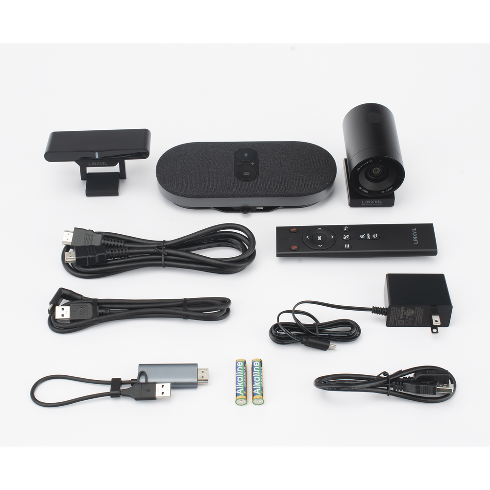 Sistema Videoconferencia 4K Todo en Uno / Cámara 8MP + Altavoz 3W / Micrófono 8 Filas / USB Type-C BYOD / Transmisión Inalámbrica 4K / Salas hasta 32 m² (344 ft²)