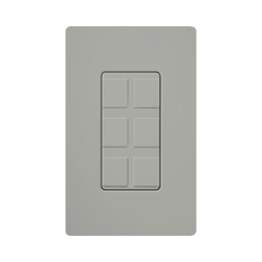 Placa de 6 puertos color gris