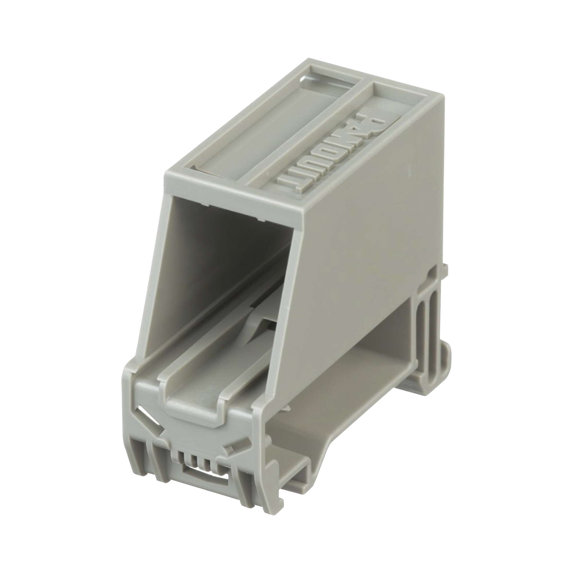 Adaptador de 1 Puerto, Para Conectores Tipo Mini-Com, Montaje en Riel Din Estándar de 35 mm (1.38 pulgadas), Color Gris Internacional