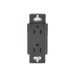 Tomacorriente, receptaculo convencional 120V, 15A, color negro.