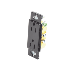 Tomacorriente, receptaculo convencional 120V, 15A, color negro.
