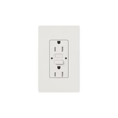 Tomacorriente 125V 15A resistente a manipulaciones, color blanco.
