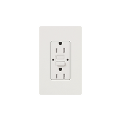 Tomacorriente 125V 15A resistente a manipulaciones, color blanco.