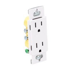 Tomacorriente receptáculo convencional  120V, 15A, color blanco.