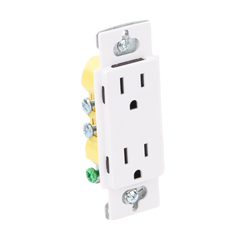 Tomacorriente receptáculo convencional  120V, 15A, color blanco.