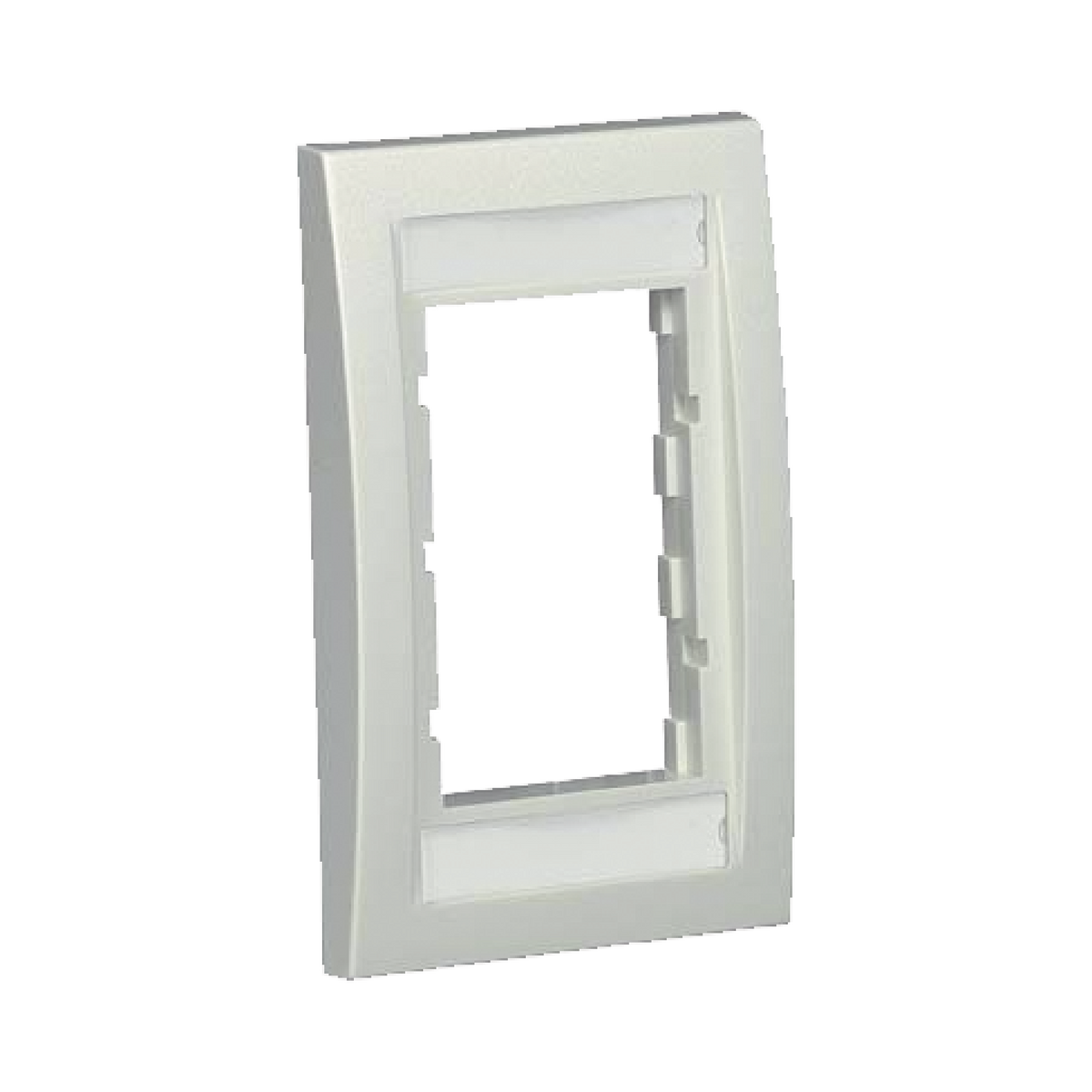 Marco de Placa Frontal Ejecutiva, Para Dos Insertos de 1/2 o Tres Insertos de 1/3, Color Blanco Mate